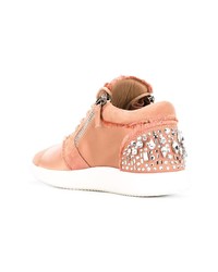 rosa verzierte niedrige Sneakers von Giuseppe Zanotti Design