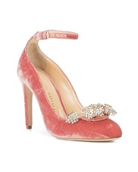 rosa verzierte Samt Pumps von Chloe Gosselin