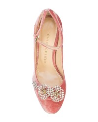 rosa verzierte Samt Pumps von Chloe Gosselin