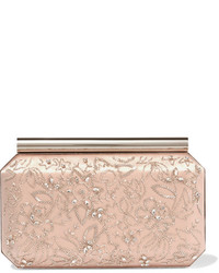 rosa verzierte Satin Clutch