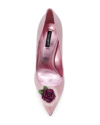 rosa verzierte Segeltuch Pumps von Dolce & Gabbana