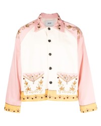 rosa verzierte Shirtjacke