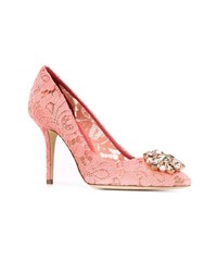 rosa verzierte Spitze Pumps von Dolce & Gabbana