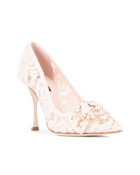 rosa verzierte Spitze Pumps von Dolce & Gabbana