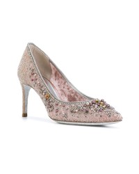 rosa verzierte Spitze Pumps von Rene Caovilla