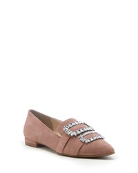 rosa verzierte Wildleder Slipper