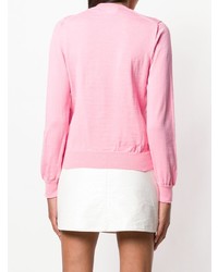 rosa verzierter Pullover mit einem Rundhalsausschnitt von Comme Des Garçons Girl