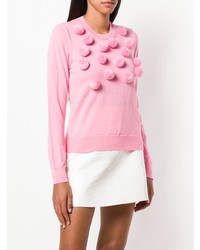 rosa verzierter Pullover mit einem Rundhalsausschnitt von Comme Des Garçons Girl