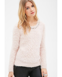rosa verzierter Pullover