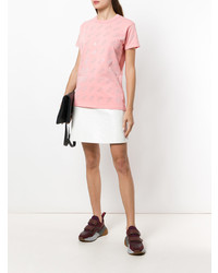 rosa verziertes T-Shirt mit einem Rundhalsausschnitt von Gcds