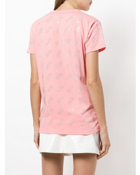 rosa verziertes T-Shirt mit einem Rundhalsausschnitt von Gcds