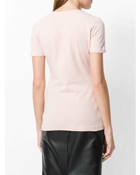 rosa verziertes T-Shirt mit einem Rundhalsausschnitt von Versace Jeans