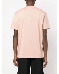 rosa verziertes T-Shirt mit einem Rundhalsausschnitt von Philipp Plein
