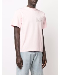 rosa verziertes T-Shirt mit einem Rundhalsausschnitt von Aries