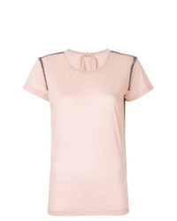 rosa verziertes T-Shirt mit einem Rundhalsausschnitt von N°21