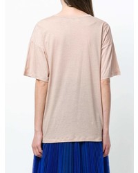 rosa verziertes T-Shirt mit einem Rundhalsausschnitt von N°21