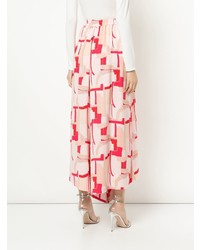 rosa weite Hose mit geometrischem Muster von Layeur