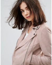 rosa Wildleder Bikerjacke von Muu Baa