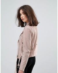 rosa Wildleder Bikerjacke von Muu Baa