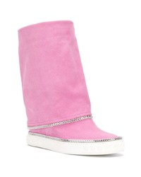 rosa Wildleder mittelalte Stiefel von Casadei