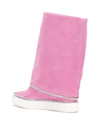 rosa Wildleder mittelalte Stiefel von Casadei