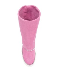 rosa Wildleder mittelalte Stiefel von Casadei