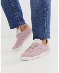 rosa Wildleder niedrige Sneakers von adidas Originals