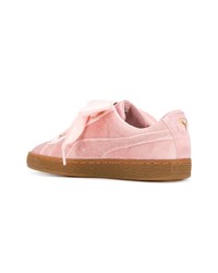 rosa Wildleder niedrige Sneakers von Puma