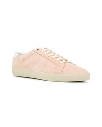 rosa Wildleder niedrige Sneakers von Saint Laurent