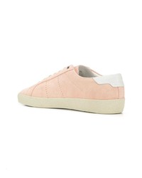 rosa Wildleder niedrige Sneakers von Saint Laurent