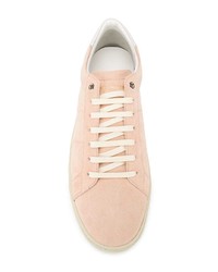 rosa Wildleder niedrige Sneakers von Saint Laurent