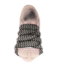 rosa Wildleder niedrige Sneakers von Lanvin