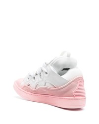 rosa Wildleder niedrige Sneakers von Lanvin