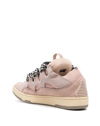 rosa Wildleder niedrige Sneakers von Lanvin
