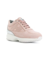 rosa Wildleder niedrige Sneakers von Hogan