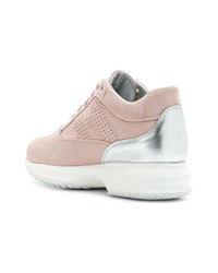 rosa Wildleder niedrige Sneakers von Hogan