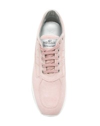 rosa Wildleder niedrige Sneakers von Hogan