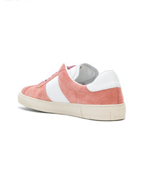 rosa Wildleder niedrige Sneakers von Paul Smith