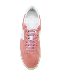 rosa Wildleder niedrige Sneakers von Paul Smith