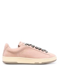 rosa Wildleder niedrige Sneakers von Lanvin