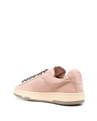 rosa Wildleder niedrige Sneakers von Lanvin