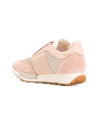 rosa Wildleder niedrige Sneakers von Moncler