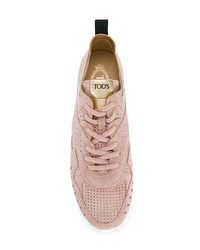 rosa Wildleder niedrige Sneakers von Tod's