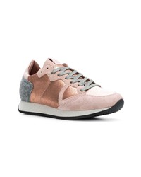 rosa Wildleder niedrige Sneakers von Philippe Model