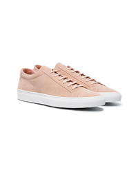 rosa Wildleder niedrige Sneakers von Common Projects