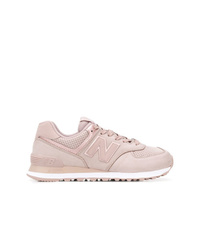 rosa Wildleder niedrige Sneakers von New Balance