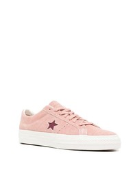 rosa Wildleder niedrige Sneakers von Converse