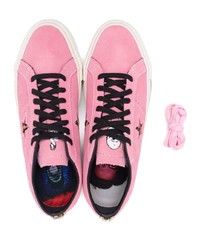 rosa Wildleder niedrige Sneakers von Converse