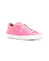 rosa Wildleder niedrige Sneakers von Philippe Model