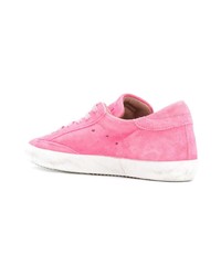 rosa Wildleder niedrige Sneakers von Philippe Model